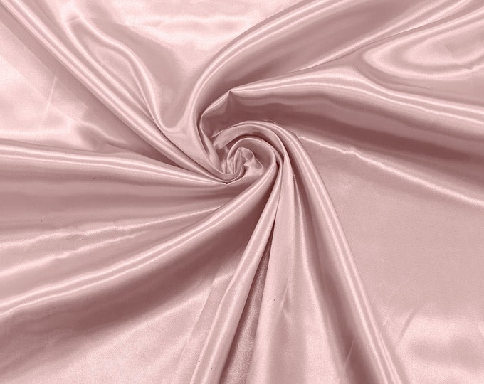 Blush Pink - Shiny Charmeuse Satin Fabric for Wedding Dress/Crafts Costumes/58” Wide /Silky Satin
