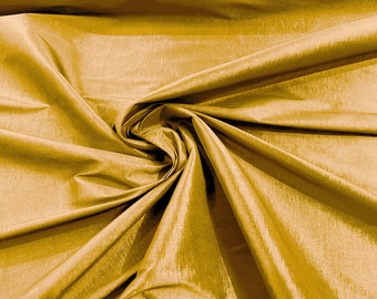 Mustard Gold 58" Wide Medium Weight Stretch Two Tone Taffeta Fabric, Stretch Fabric For Bridal Dress Clothing Custom Wedding Gown,New Colors