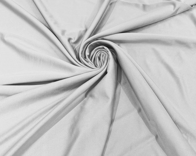 White Shiny Milliskin Nylon Spandex Fabric 4 Way Stretch 58" Wide Sold by The Yard