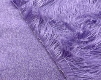 Long Pile Fur Fabric in Lavender, 58" Wide Cosplay Costume Material
