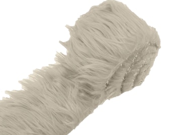 Platinum Long Pile Soft Faux Fur Fabric STRIP for Fur suit, Cosplay Costume, Photo Prop, Trim, Throw Pillow, Crafts.