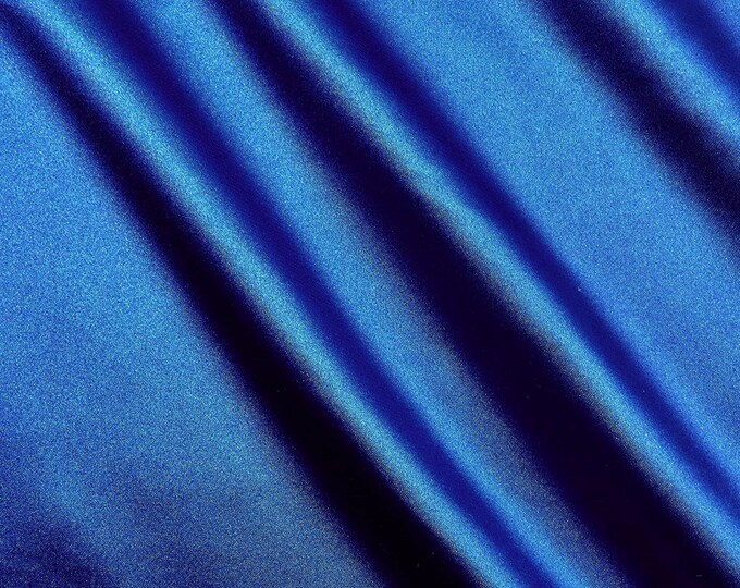 Royal Blue 58-59" Wide - 96 percent Polyester, 4% Spandex Light Weight Silky Stretch Charmeuse Satin Fabric by The Yard.