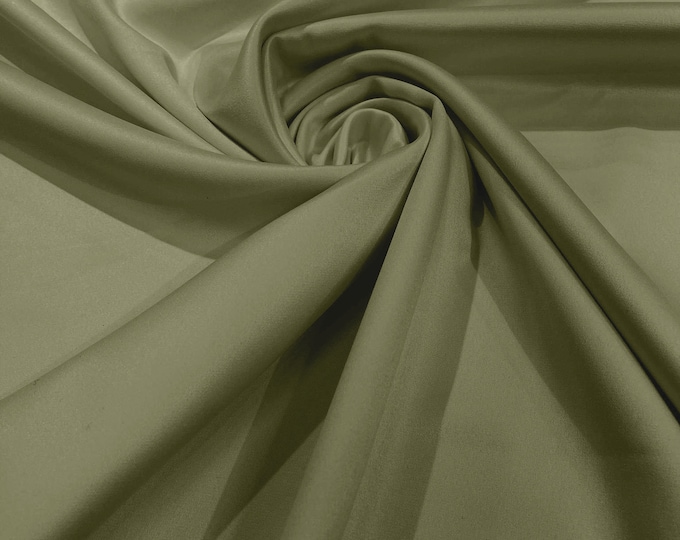 Sage Green Matte Stretch Lamour Satin Fabric 58" Wide/Sold By The Yard. New Colors