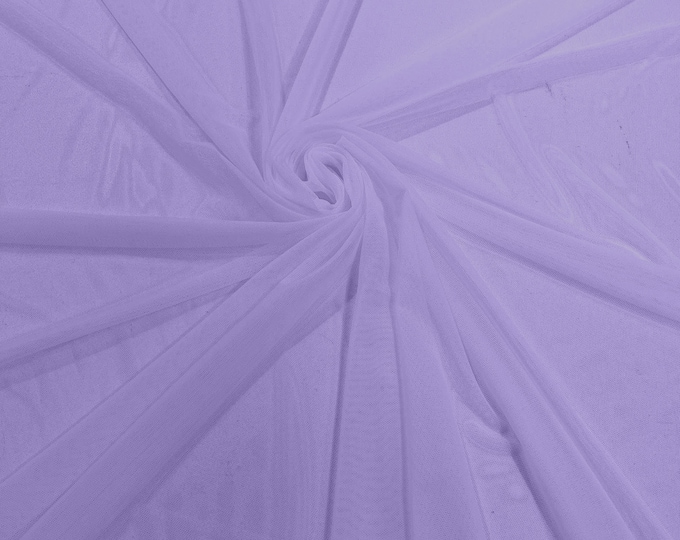 Lilac 58/60" Wide Solid Stretch Power Mesh Fabric Spandex/ Sheer See-Though/Sold By The Yard. New Colors