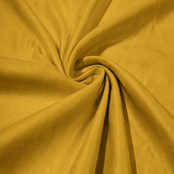 Yellow Faux Suede Polyester Fabric/ Micro suede/ 58" Wide/ Upholstery Weight/ Tablecloth/ Bags/ Pouches/ Cosplay/ Costume.