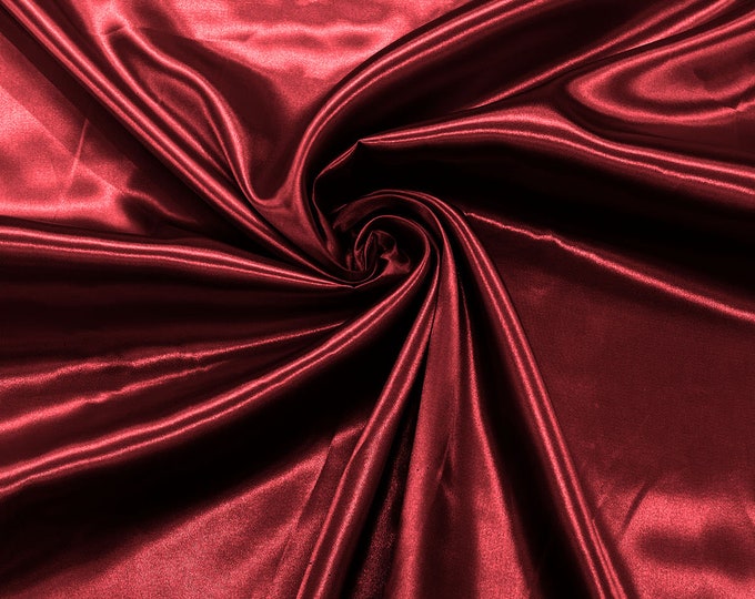 Cranberry Shiny Charmeuse Satin Fabric for Wedding Dress/Crafts Costumes/58” Wide /Silky Satin