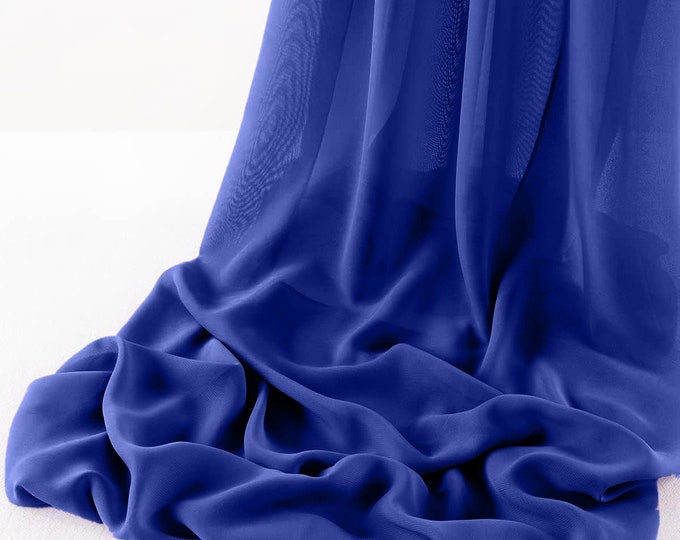 Royal Blue - Wool Dobby Chiffon Sheer Table Runner for Wedding, Decorations for Birthday Parties, Banquets, Engagements.