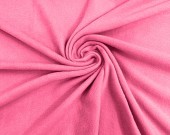 Candy Pink Solid Polar Fleece Fabric Anti-Pill 58" Wide Sold by The Yard.