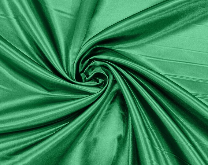 Mex Green Heavy Shiny Bridal Satin Fabric for Wedding Dress, 60" inches wide sold by The Yard. New Colors