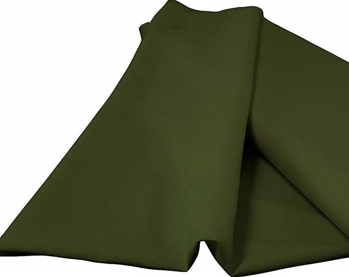 Olive 60" Wide 100% Polyester Spun Poplin Fabric Sold By The Yard.