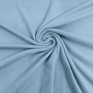 Light Blue Solid Polar Fleece Fabric Anti-Pill 58&quot; Wide Sold by The Yard.
