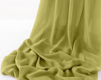 Citrus Chelsea Wool Dobby Chiffon Fabric/58" Wide Sheer Fabric/Solid Color Draping Fabric for Wedding Party Easter Backdrop.