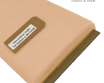 Peach 54" Wide by 40 Yards Long (120 Feet) Polyester Tulle Fabric Bolt, for Wedding and Decoration.