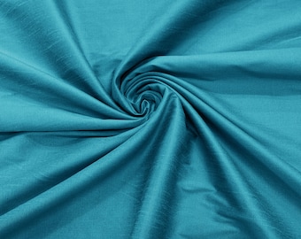 Turquoise Polyester Dupioni Faux Silk Fabric/ 55” Wide/Wedding Fabric/Home Decor.