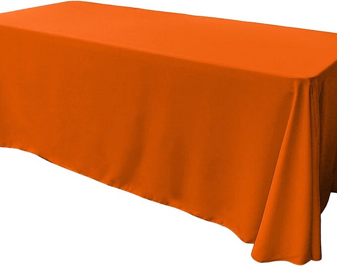 Orange - Rectangular Polyester Poplin Tablecloth Floor Length / Party supply