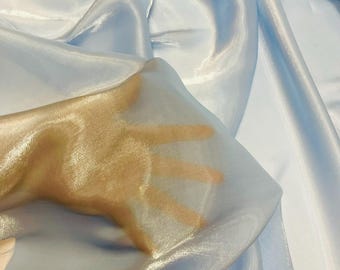 Light Blue Wet Liquid Sheer Chiffon Fabric/58" Wide.