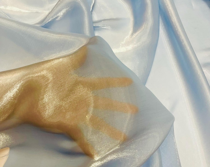 Light Blue Wet Liquid Sheer Chiffon Fabric/58" Wide.