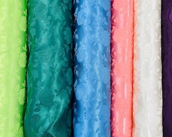 Floral Brocade Jacquard Satin Fabric 58" Wide| Sold By The Yard.