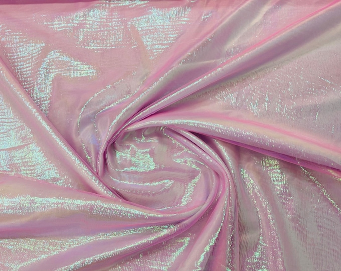 Hot Pink Crush Iridescent Shimmer Organza Fabric 45” Wide, Sells by The Yard.
