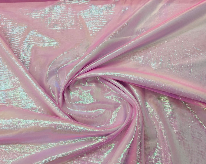 Hot Pink Crush Iridescent Shimmer Organza Fabric 45” Wide, Sells by The Yard.