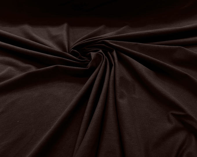 Dark Brown 58/60" Wide  Cotton Jersey Spandex Knit Blend 95% Cotton 5 percent Spandex/Stretch Fabric/Costume