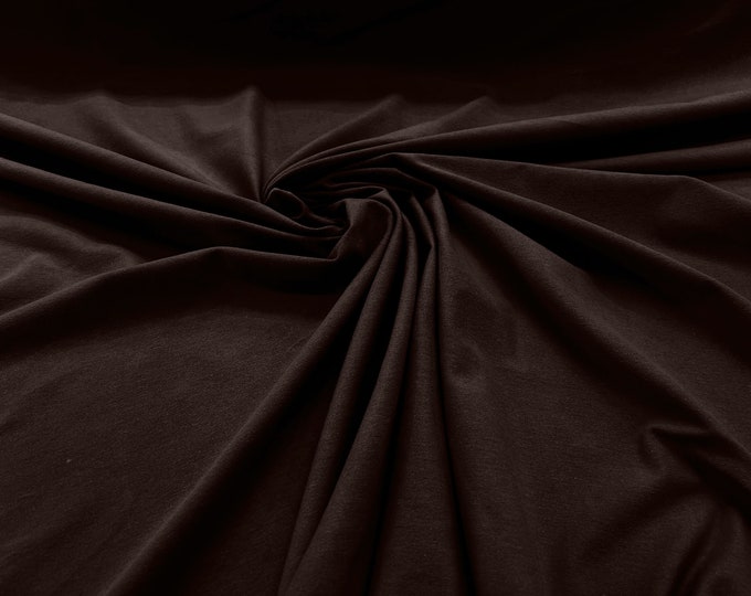 Dark Brown 58/60" Wide  Cotton Jersey Spandex Knit Blend 95% Cotton 5 percent Spandex/Stretch Fabric/Costume