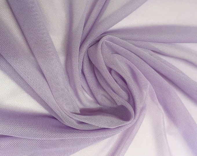 Lavender 58/60" Wide Solid Stretch Power Mesh Fabric Nylon Spandex Sold By The Yard.