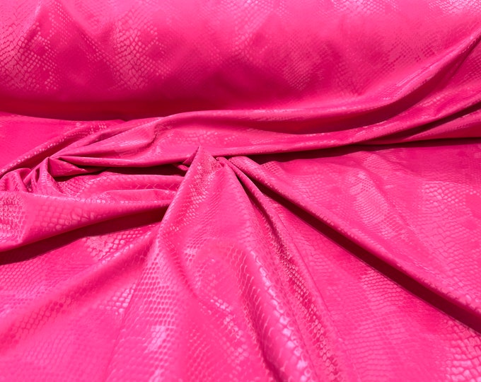 Fuchsia clear Illusion snake skin print on a stretch spandex-skirts-leggings-dresses-decorations-nightgown-sold by the yard.