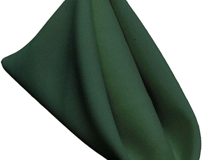 18 x 18 Inches Polyester Poplin Decorative Table Napkins, Party Supply - Pack of 12 - Hunter Green