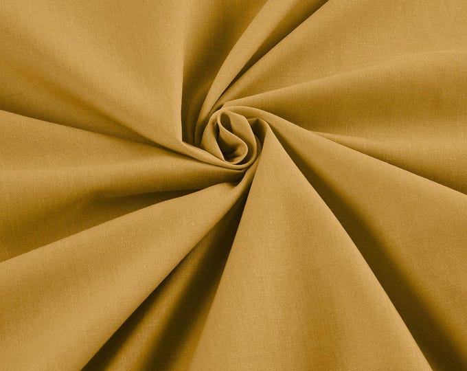 Mustard Lightweight Poly Cotton Broadcloth Fabric| 58" Wide| Bed sheets| Apparel.