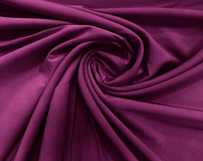 Magenta 58" Wide ITY Fabric Polyester Knit Jersey 2 Way  Stretch Spandex Sold By The Yard.