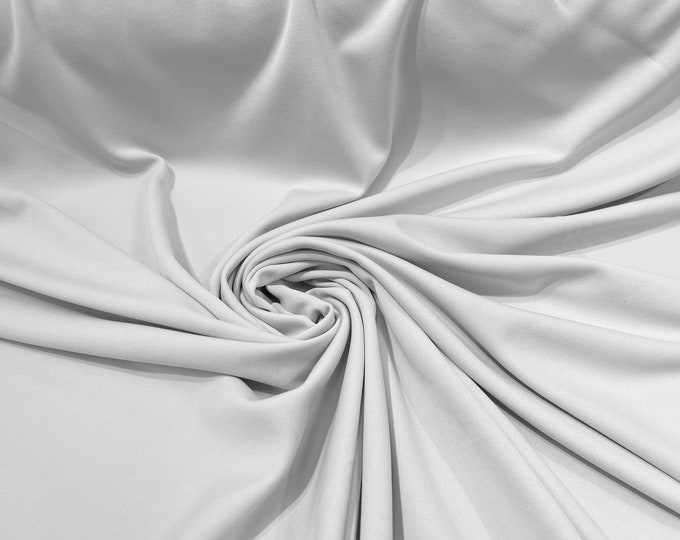 White 59/60" Wide 100% Polyester Wrinkle Free Stretch Double Knit Scuba Fabric/cosplay/costumes.