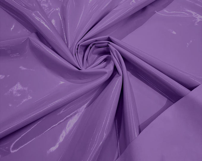 Spandex Shiny Vinyl Fabric (Latex Stretch) - Sold By The Yard - Lavender