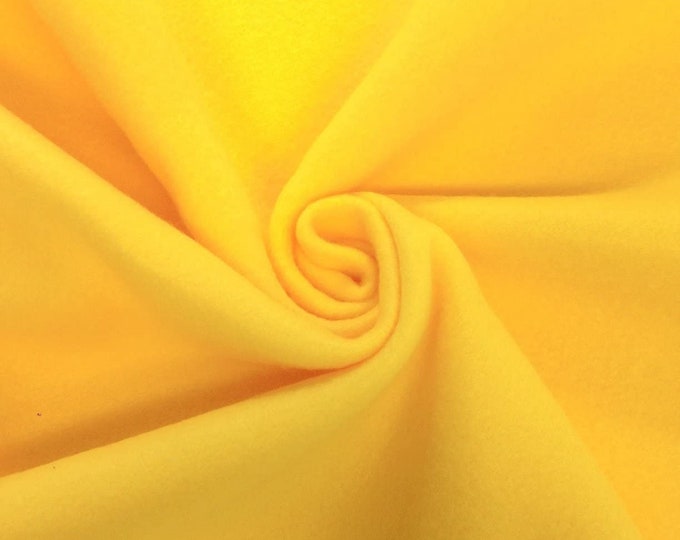 Yellow Solid Polar Fleece Fabric Anti-Pill 58" Wide Sold by The Yard.
