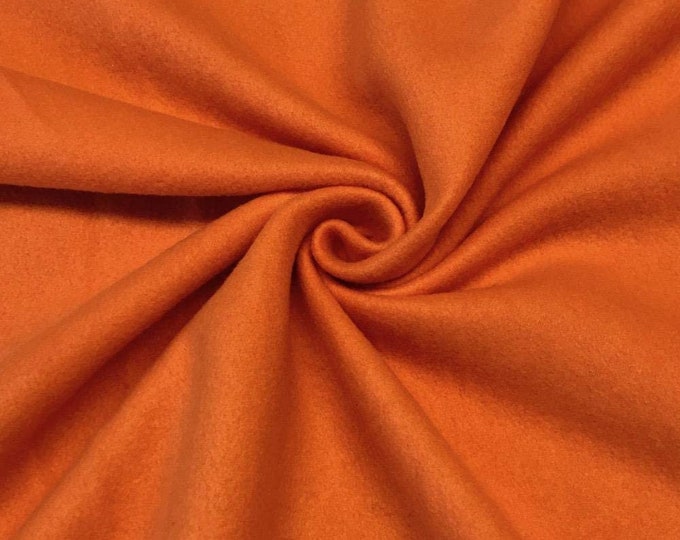 Orange Solid Polar Fleece Fabric Anti-Pill 58" Wide Sold by The Yard.