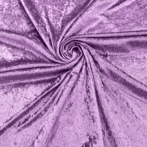 Lavender 59" Wide Crushed Stretch Panne Velvet Velour Fabric Sold By The Yard.