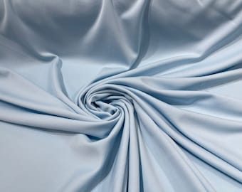 Sky Blue 59/60" Wide 100% Polyester Wrinkle Free Stretch Double Knit Scuba Fabric/cosplay/costumes.