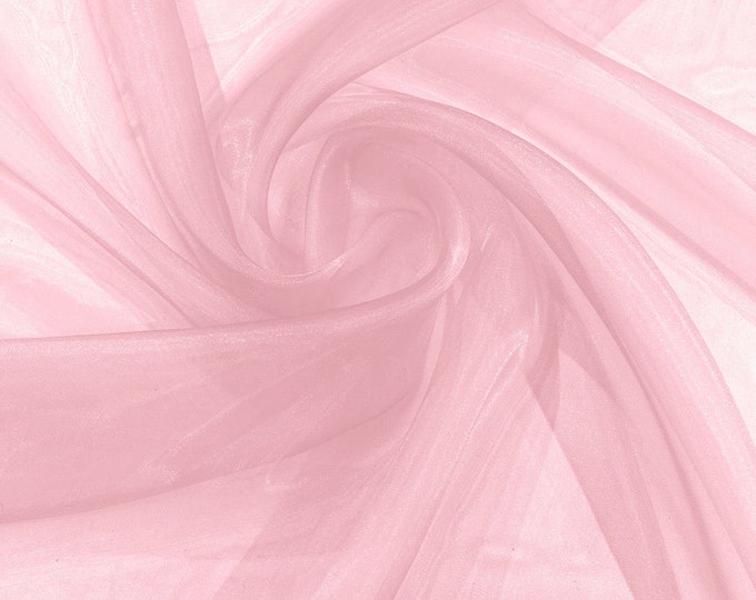 Candy Pink 58/60" Wide 100% Polyester Soft Light Weight, Sheer, See Through Crystal Organza Fabric/Cosplay Costumes, Skirts.