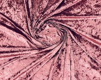 Dusty Rose 60" Wide 90% Polyester 10 Percent Spandex Stretch Crushed Velvet Fabric for Sewing Apparel Costumes Craft, Sold By The Yard.