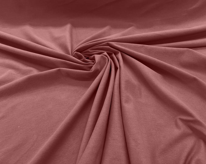Dusty Pink 58/60" Wide  Cotton Jersey Spandex Knit Blend 95% Cotton 5 percent Spandex/Stretch Fabric/Costume
