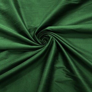 Tessuto di seta finta Dupioni in poliestere verde cacciatore/ 55&quot; di larghezza/tessuto da sposa/arredamento per la casa.