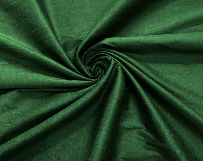 Hunter Green Polyester Dupioni Faux Silk Fabric/ 55” Wide/Wedding Fabric/Home Decor.