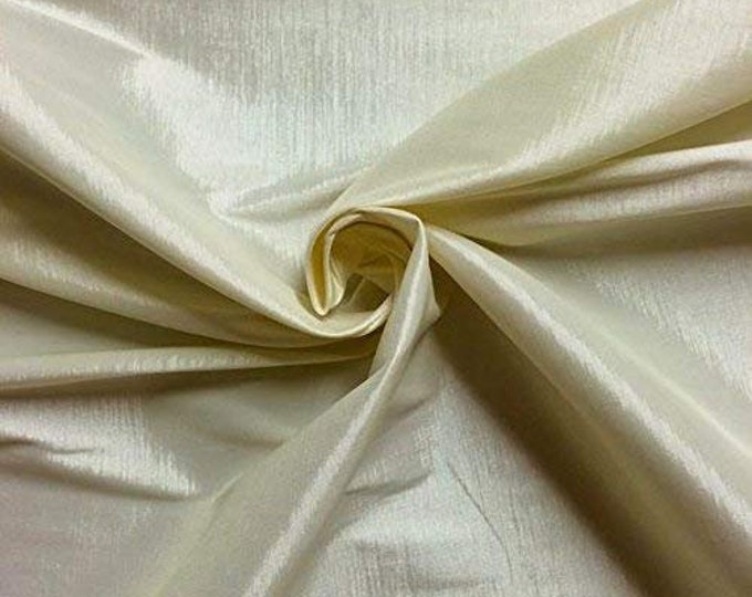 Ivory 58" Wide Medium Weight Stretch Two Tone Taffeta Fabric, Sold By The Yard.