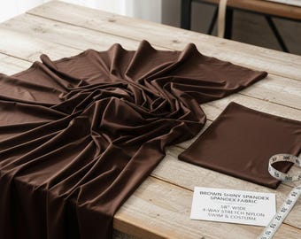 Brown Nylon Spandex Fabric, 58" Wide with 4-Way Stretch for Swimwear & Costumes