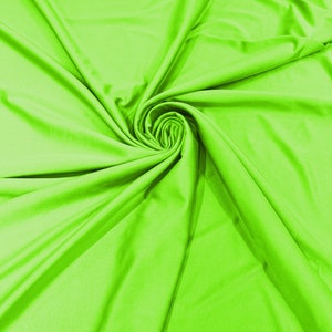 Neon Green Shiny Milliskin Nylon Spandex Fabric 4 Way Stretch 58" Wide Sold by The Yard
