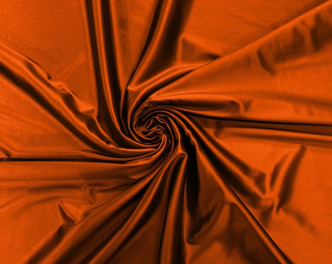 Bunt Orange Heavy Shiny Satin Stretch Spandex Fabric/58 Inches Wide/Prom/Wedding/Cosplays.