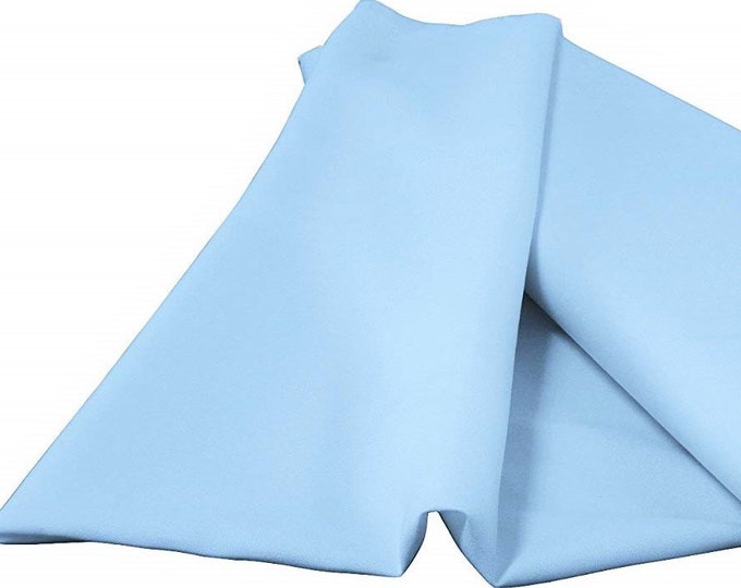 Light Blue 60" Wide 100% Polyester Spun Poplin Fabric Sold By The Yard.