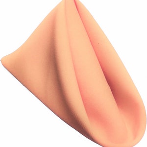18 x 18 Inches Polyester Poplin Decorative Table Napkins, Party Supply - Pack of 12 - Peach