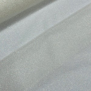 Ivory Glitter Tulle Fabric/Soft Mesh Glitter Material, Sparkle Shimmer Tulle Fabric for Wedding Dress/Décor/Quinsianera