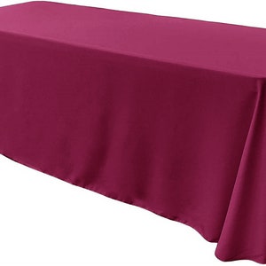 Magenta - Rectangular Polyester Poplin Tablecloth Floor Length / Party supply